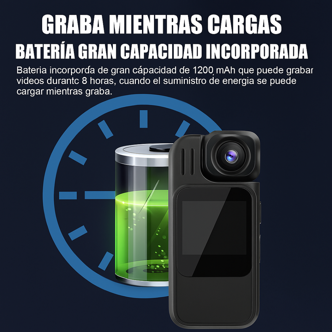 Videocámara Corporal 1080p Con Pantalla