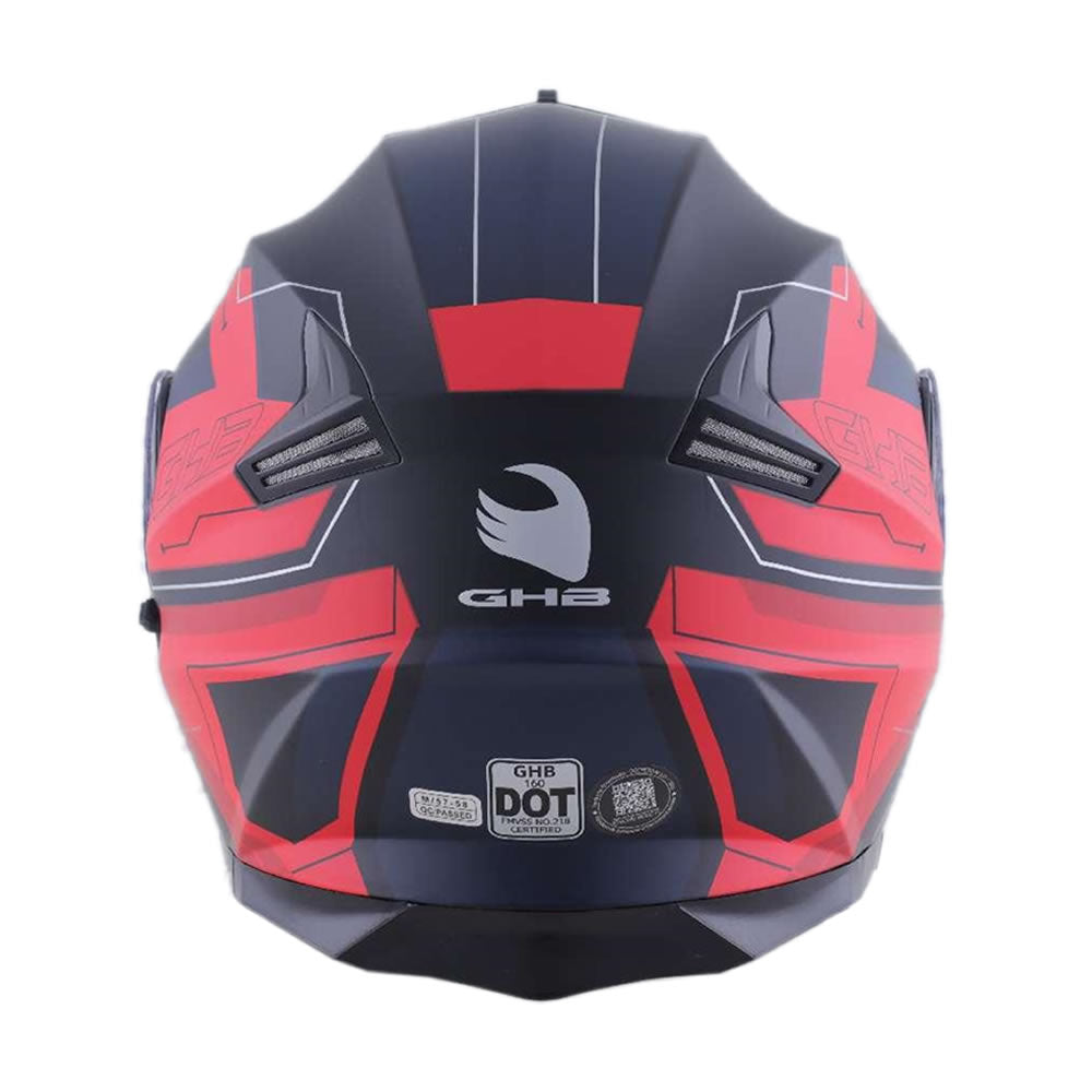 CASCO ABATIBLE GHB 160 STRAITS NEGRO ROJO MATE