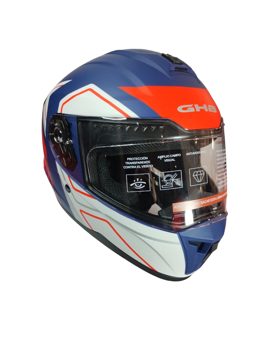CASCO GHB M-72 EXILIO BLANCO AZUL NARANJA MATTE
