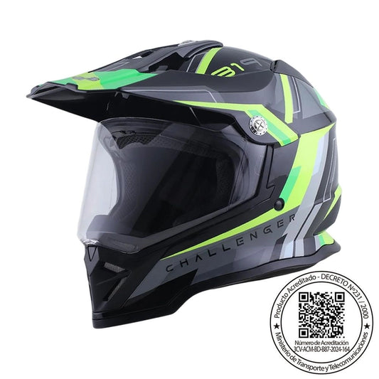 Casco GHB 819 Challenger Negro Amarillo XL