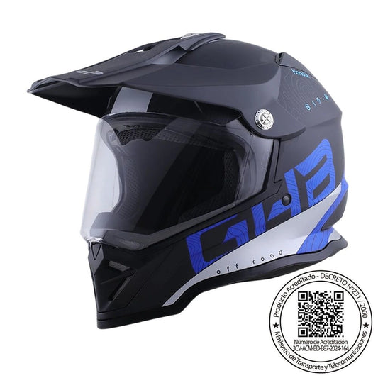 Casco GHB 819 Honduk Negro Azul L